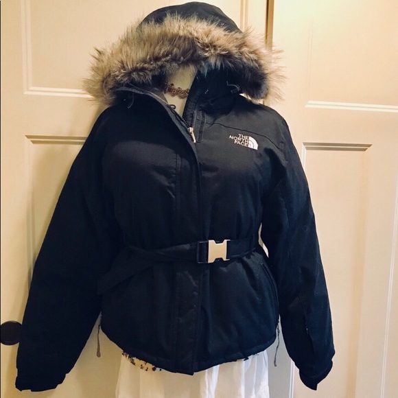 north face belted parka